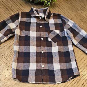 Plaid Button Down Shirt Size 5/6